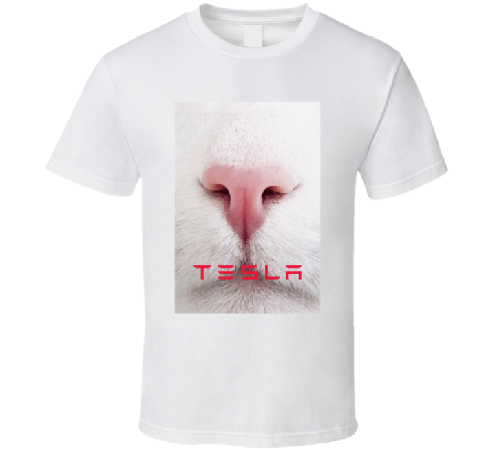 New Tesla Logo Cat Meme T Shirt