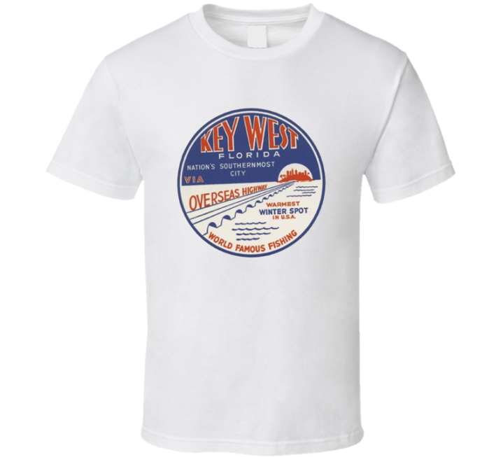 Key West Florida World Famous Fishing Vintage Retro T Shirt