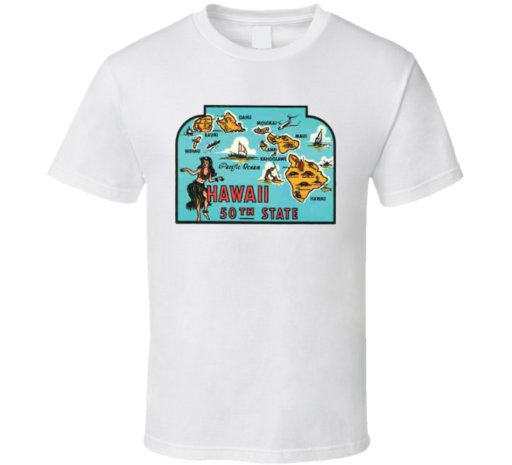 Hawaii 50th State Vintage Retro T Shirt