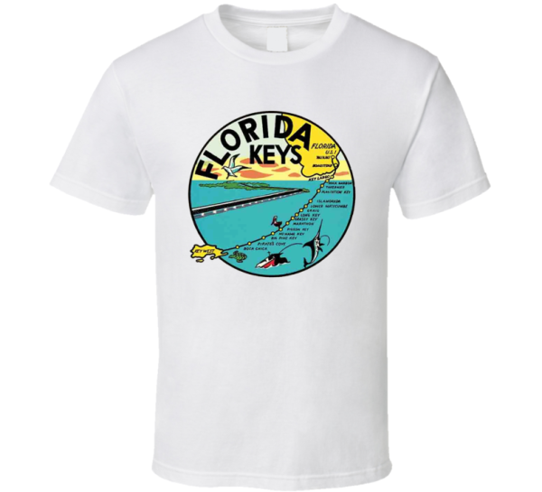 Vintage 1950's Florida Key West Largo Marathon Islamorada T Shirt