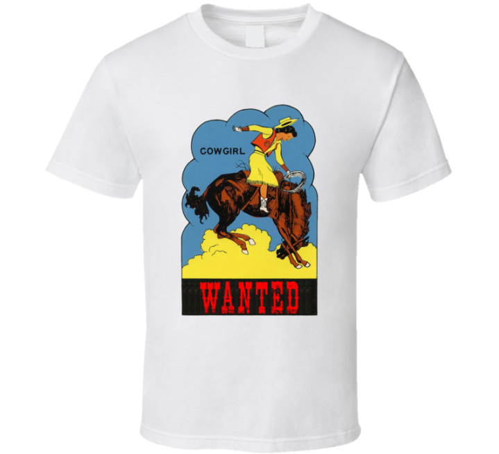 Wanted Cowgirl Horse Riding Summer Outfit T Shirt