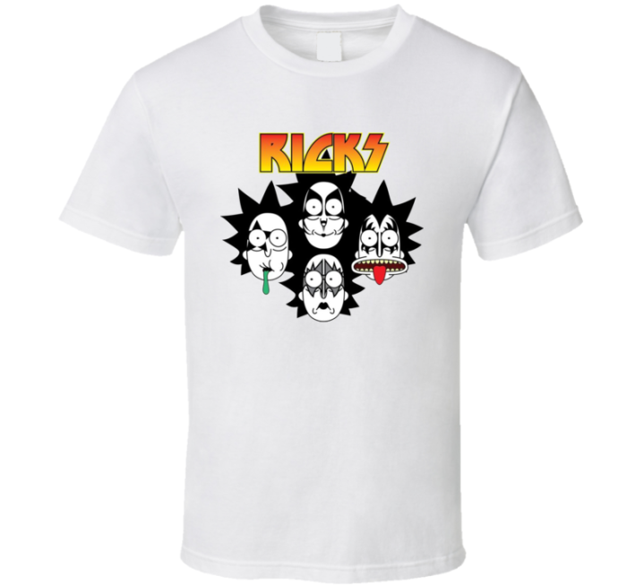 Ricks Kiss Band Morty Parody T Shirt