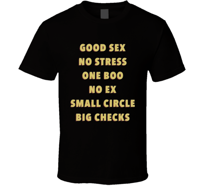 Good Sex No Stress One Boo No Ex Small Circle Big Checks T Shirt