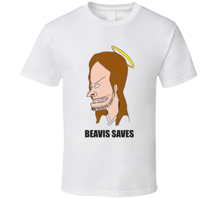 Beavis Saves Jesus Butthead Parody T Shirt