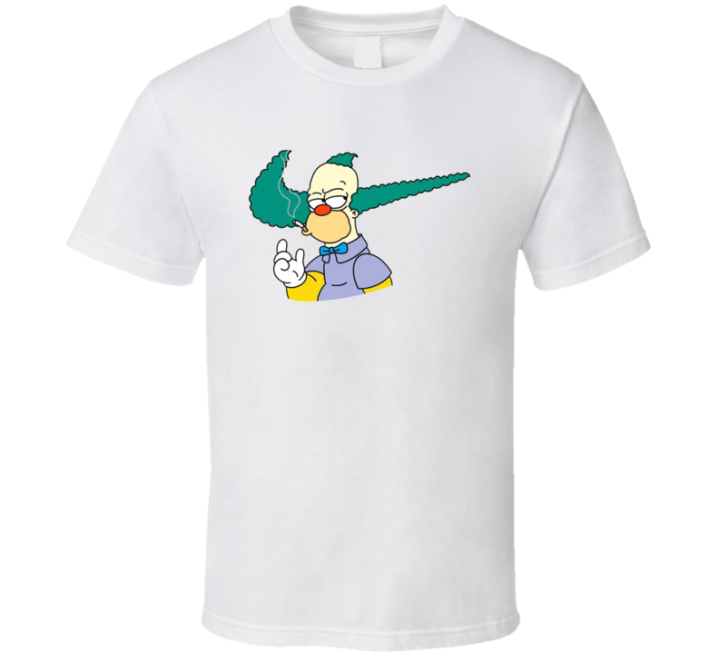 Krusty The Clown Nike Parody Simpsons T Shirt