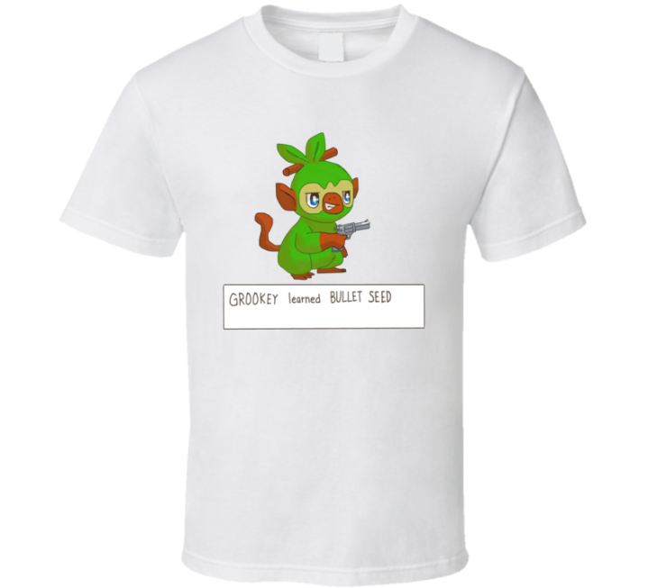 Grookey Learned Bullet Seed Pokemon Parody T Shirt