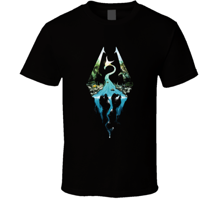 Skyrim Dragon Waterfall T Shirt