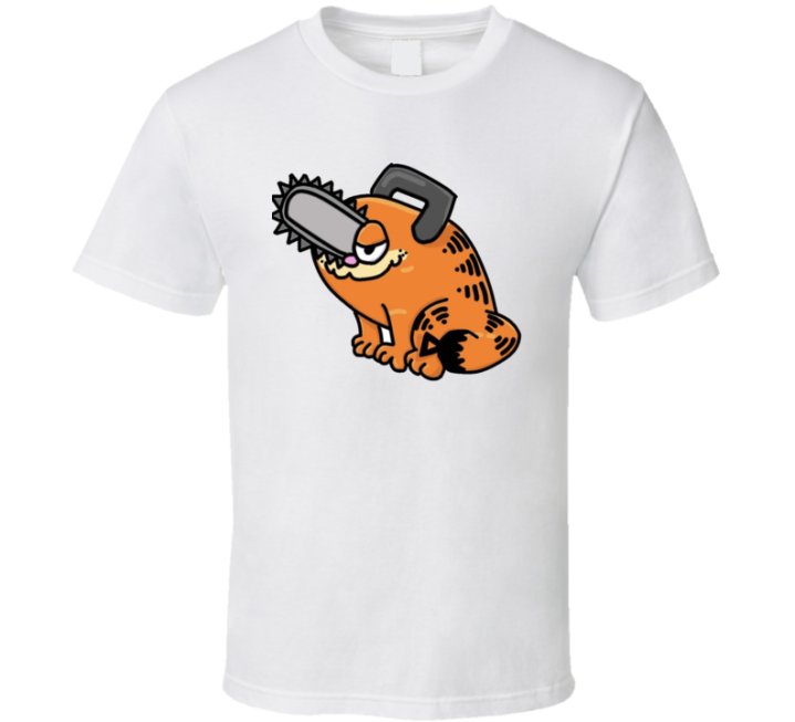 Pochita Garfield Cursed Meme T Shirt