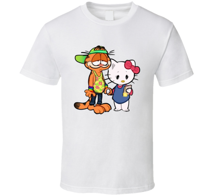 Garfield Hello Kitty Couple T Shirt