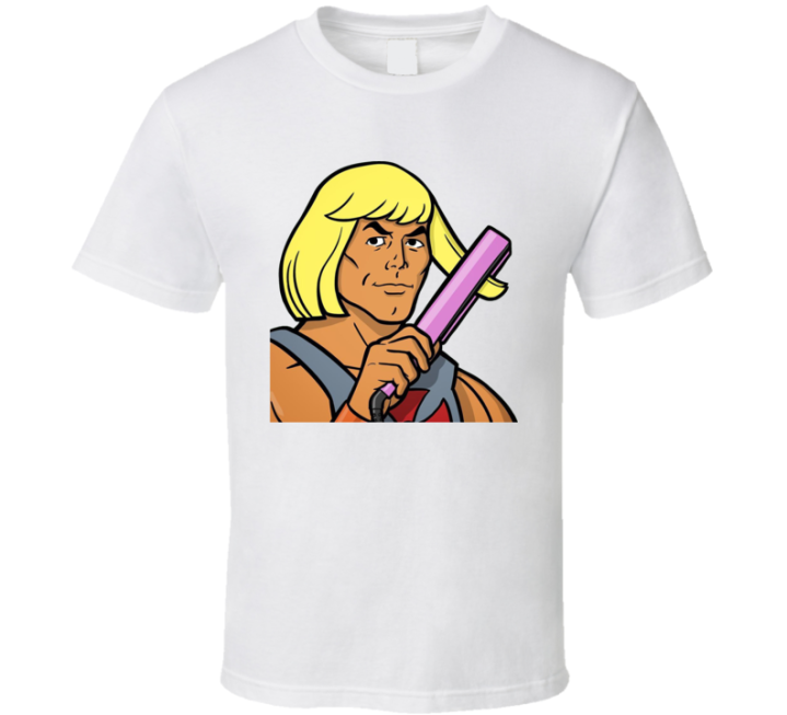 He-man Curling Flat Iron Meme T Shirt