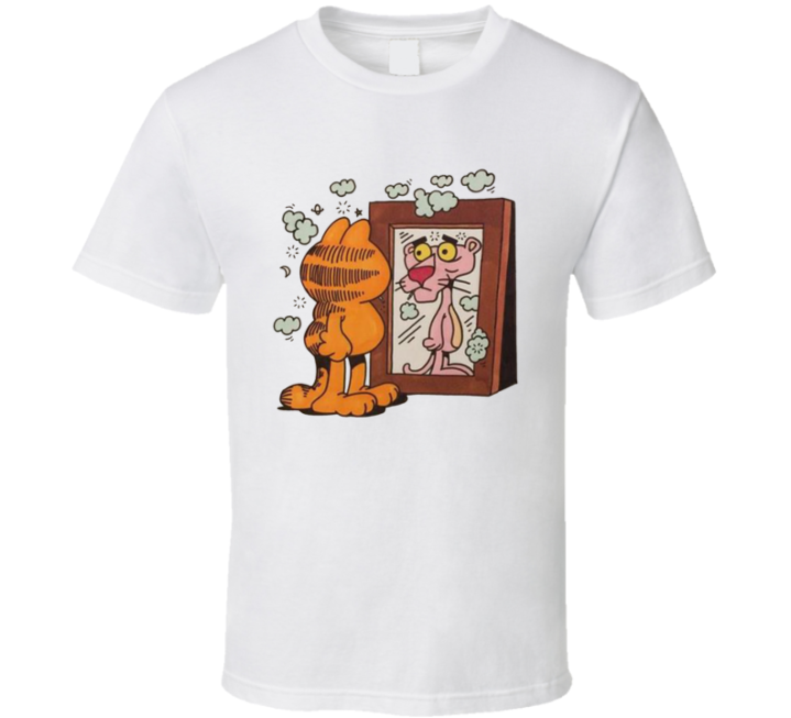 Garfield Pink Panther Mirror T Shirt