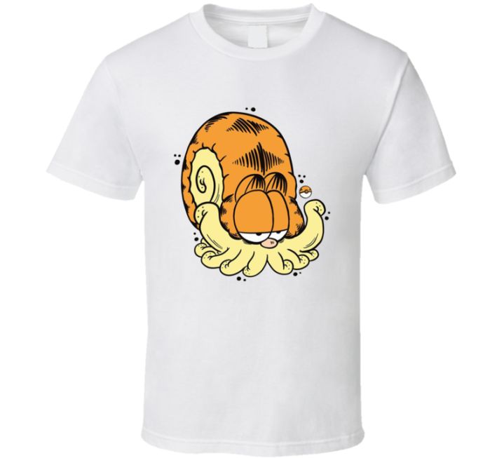 Garfield Omanyte Pokemon Parody T Shirt