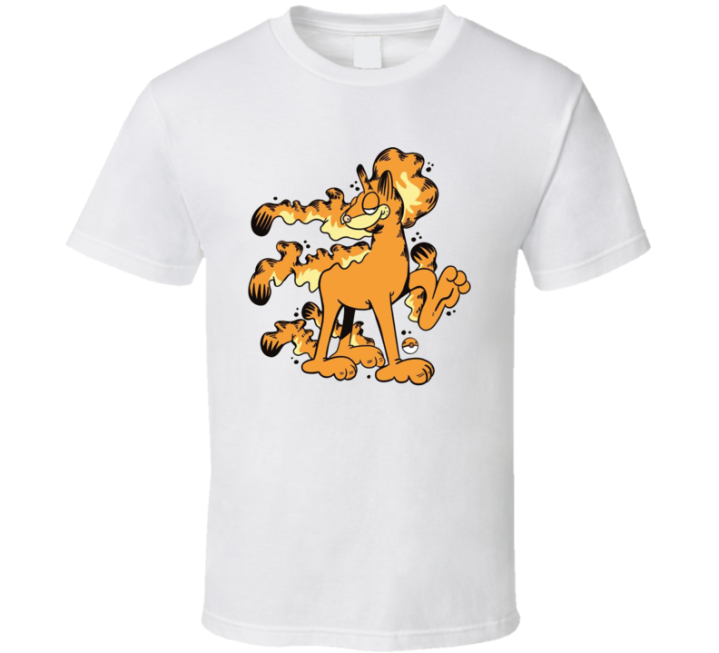 Rapidash Garfield Pokemon Parody T Shirt