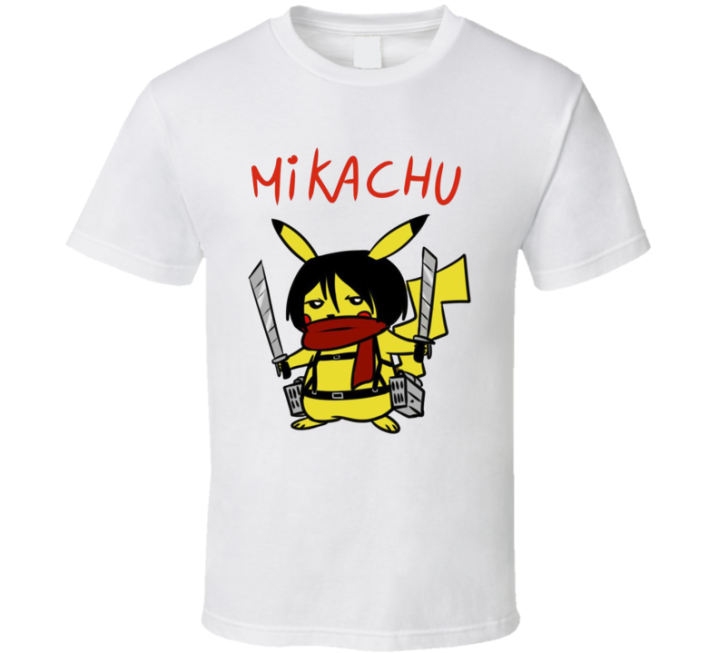 Mikachu Pikachu Attack On Titan Parody T Shirt