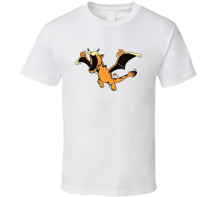 Aerodactyle Garfield Pokemon Parody T Shirt