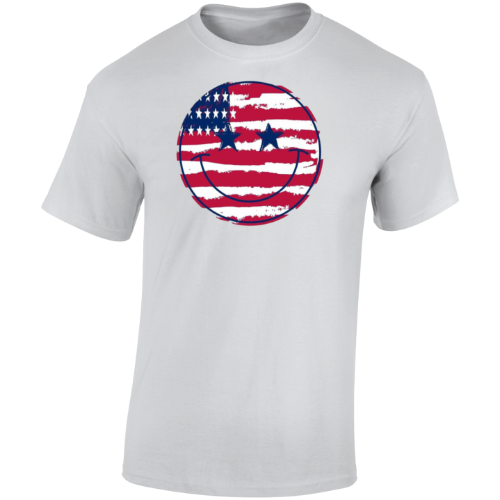 Smiley Face Fourth Of July 4th T Shirt