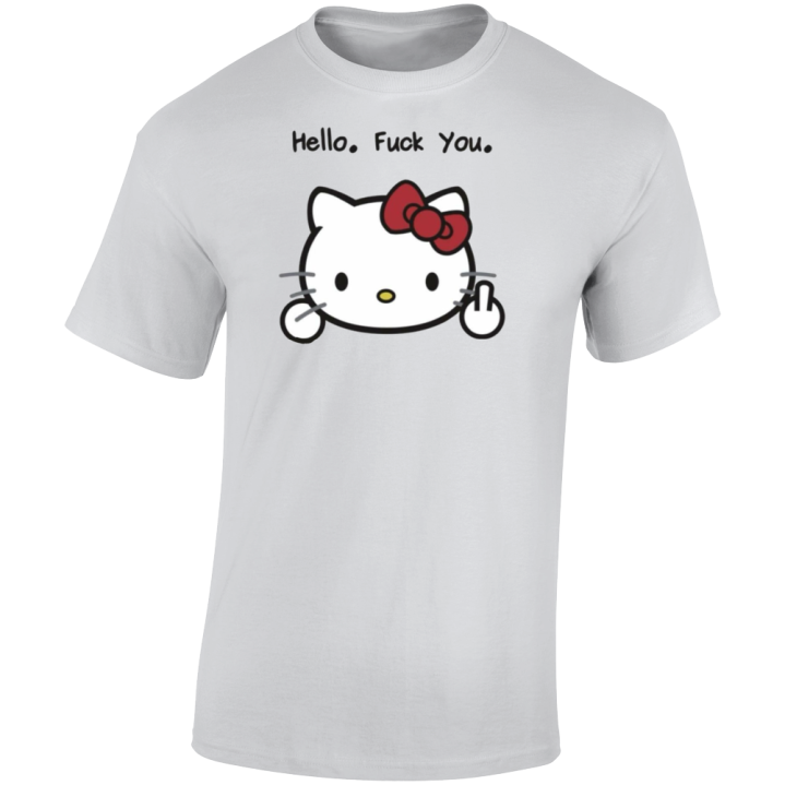 Hello Kitty Fuck You Parody T Shirt