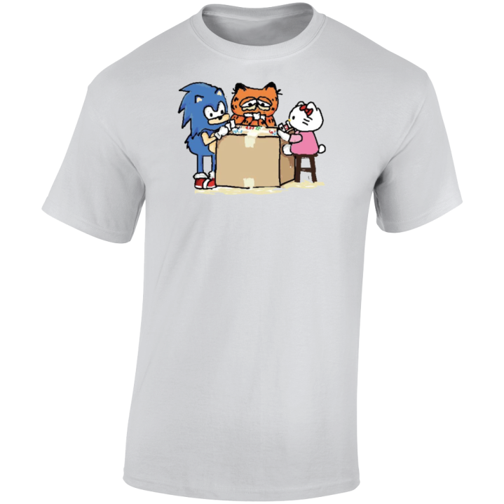 Sonic Garfield Hello Kitty Card Game Meme T Shirt