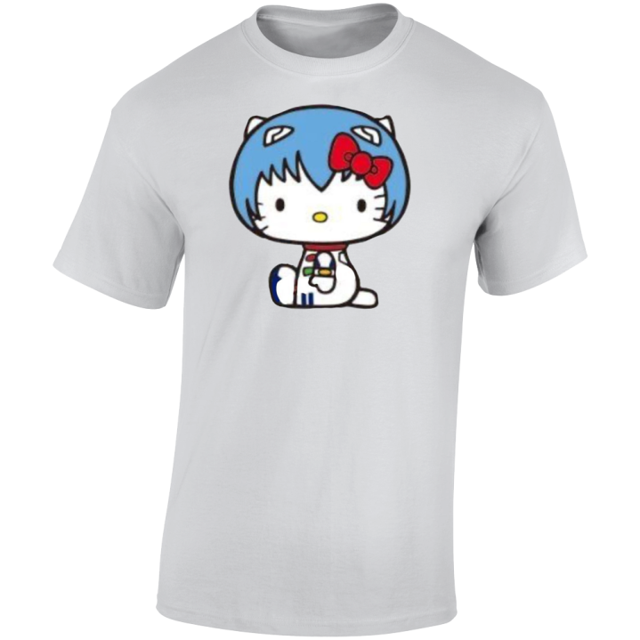 Hello Rei Kitty Neon Genesis Parody T Shirt