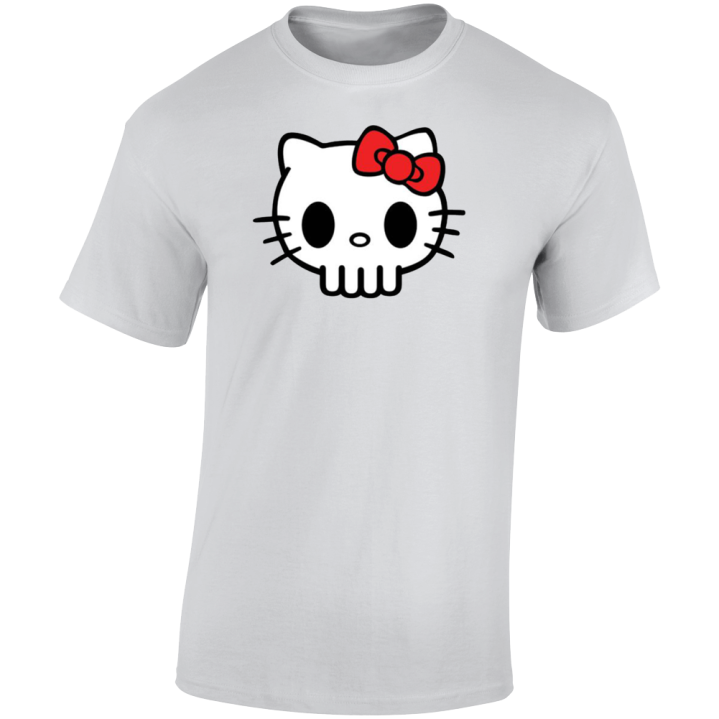 Hello Skull Kitty Halloween Parody T Shirt