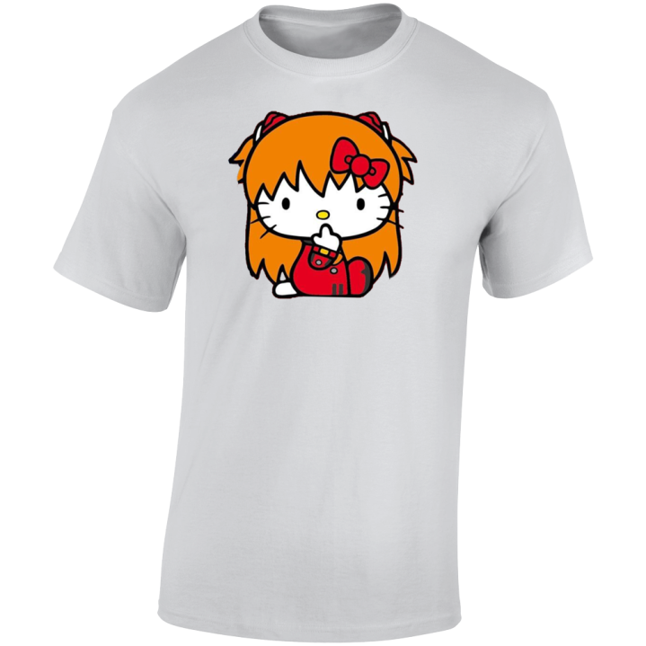 Hello Asuka Kitty Neon Genesis Parody T Shirt