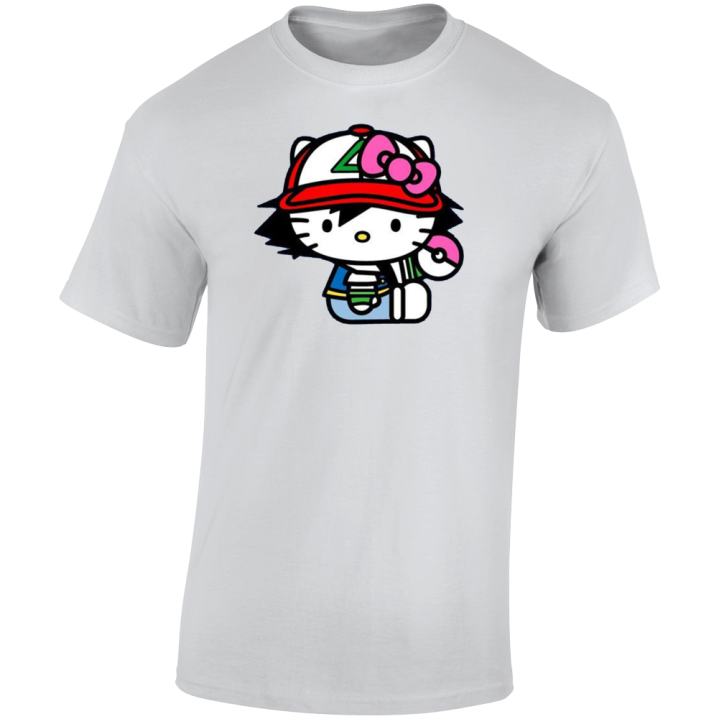 Ash Hello Kitty Pokemon Parody T Shirt