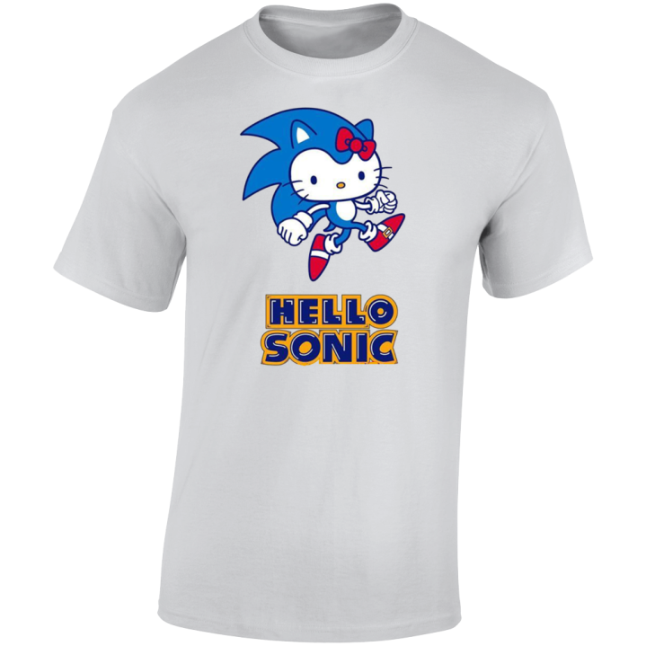 Hello Sonic Kitty Parody T Shirt