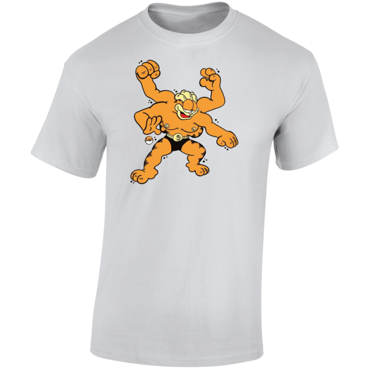 Machamp Garfield Pokemon Parody T Shirt