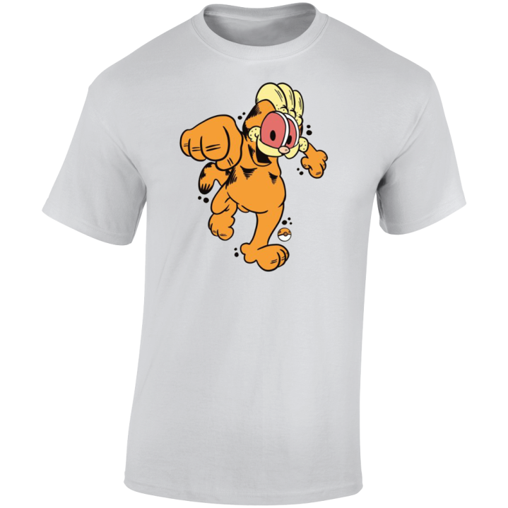 Machop Garfield Pokemon Parody T Shirt