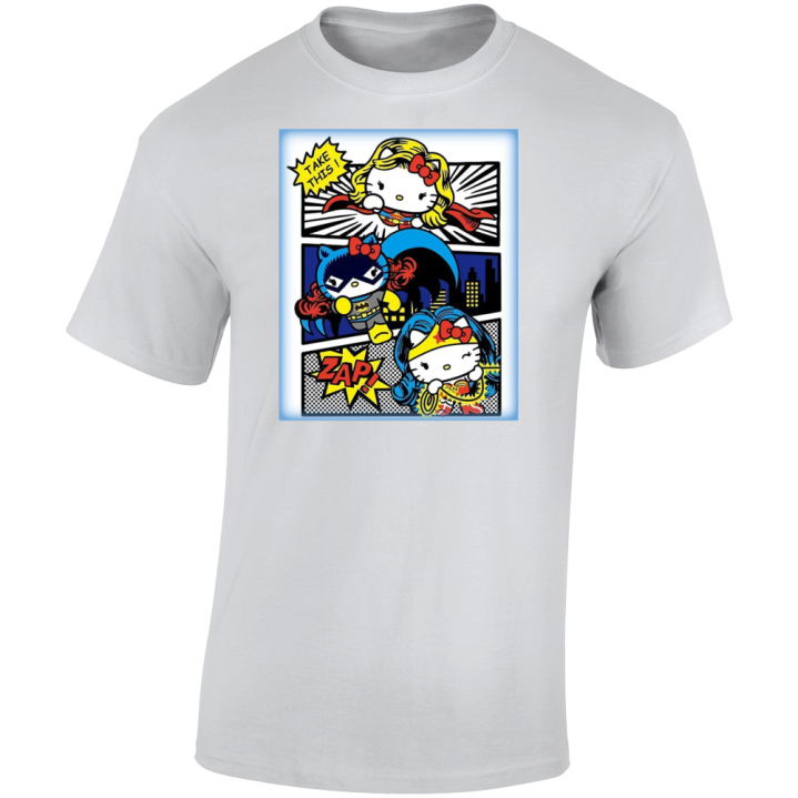 Hello Kitty Superhero Parody T Shirt