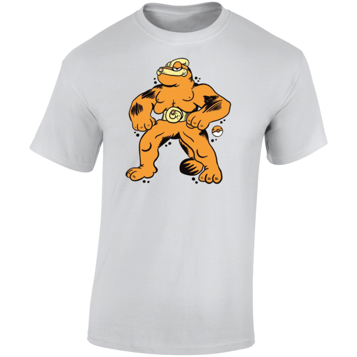 Machoke Garfield Pokemon Parody T Shirt