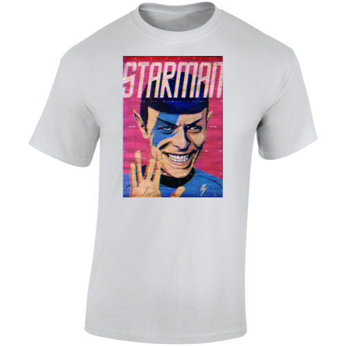 Starman Star Trek David Bowie  Parody T Shirt