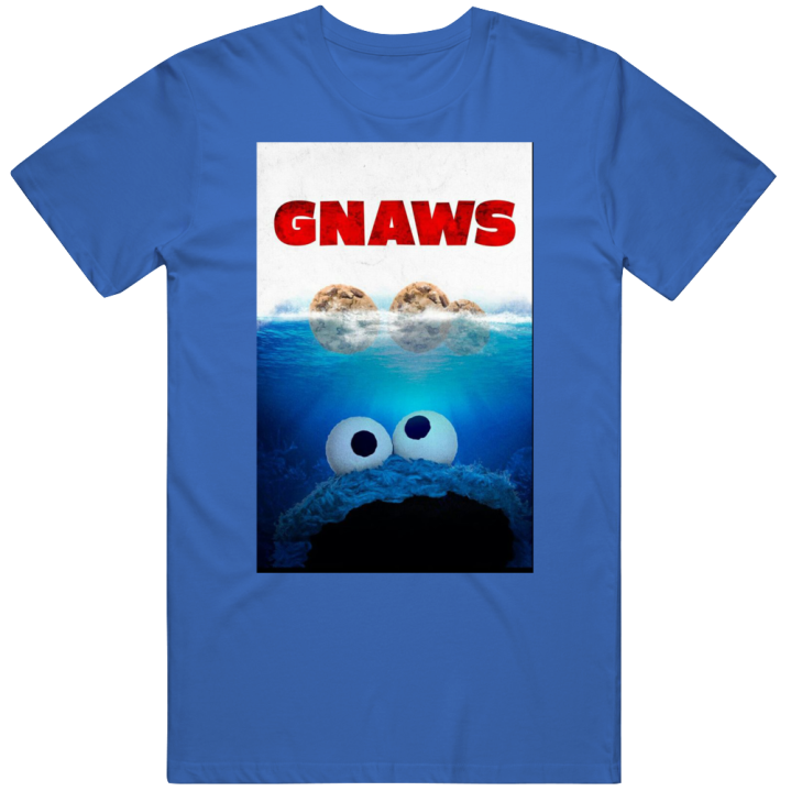 Gnaws Cookie Monster Jaws Parody T Shirt