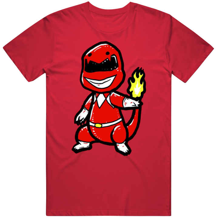 Red Ranger Charmander Pokemon Power Rangers T Shirt