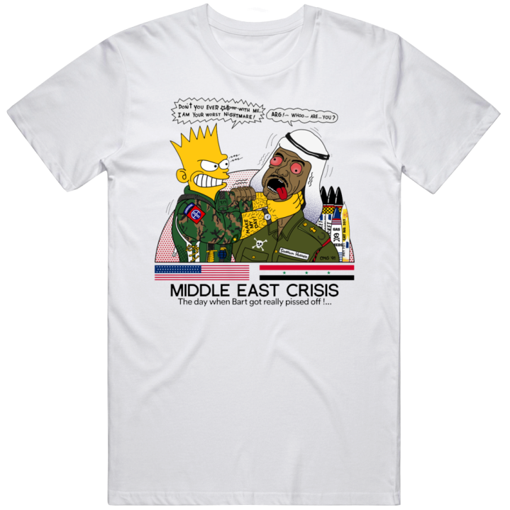 Bart Middle East Crisis Simpsons Vintage 90s T Shirt