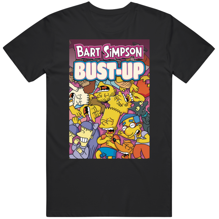 Bart Simpson Bust Up Comic Parody T Shirt