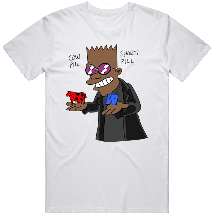 Black Bart Cow Pill Shorts Pill Simpsons T Shirt