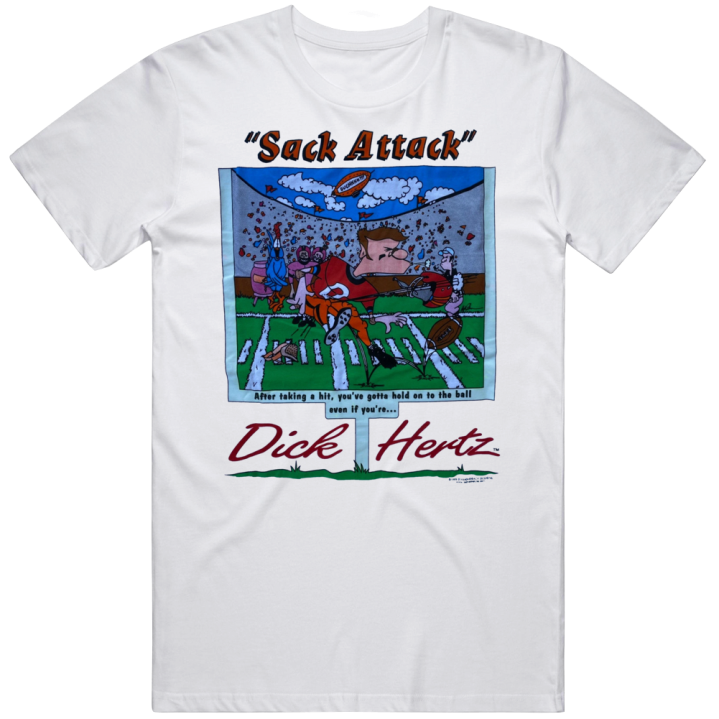 Sack Attack Dick Hertz Funny Vintage Football Bootleg T Shirt