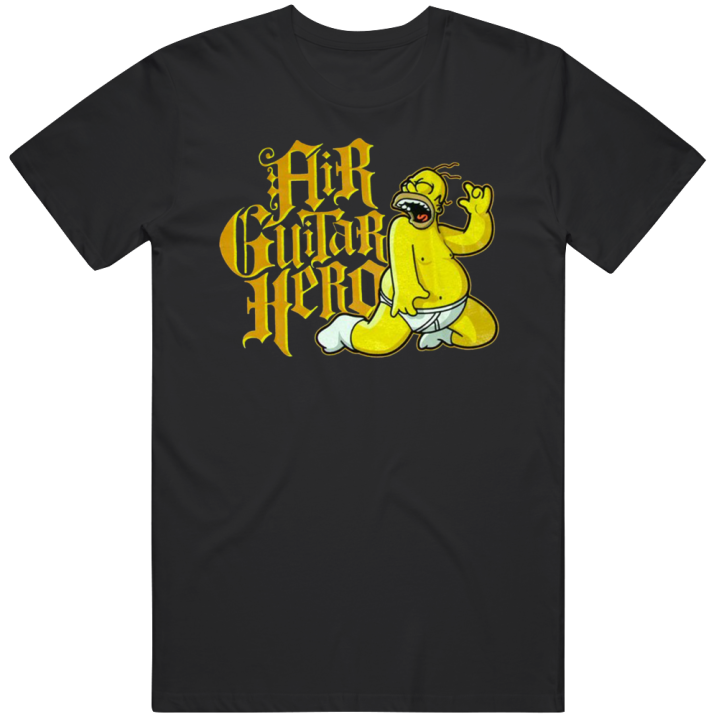 Homer Simpsons Air Guitar Hero T Shirt