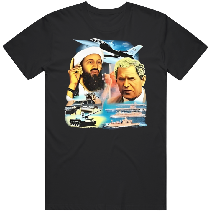 Bin Laden George Bush Iraq War 911 Bootleg T Shirt