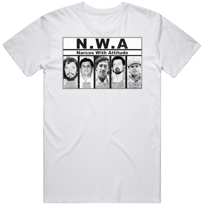 Narcos With Attitude Nwa Parody T Shirt