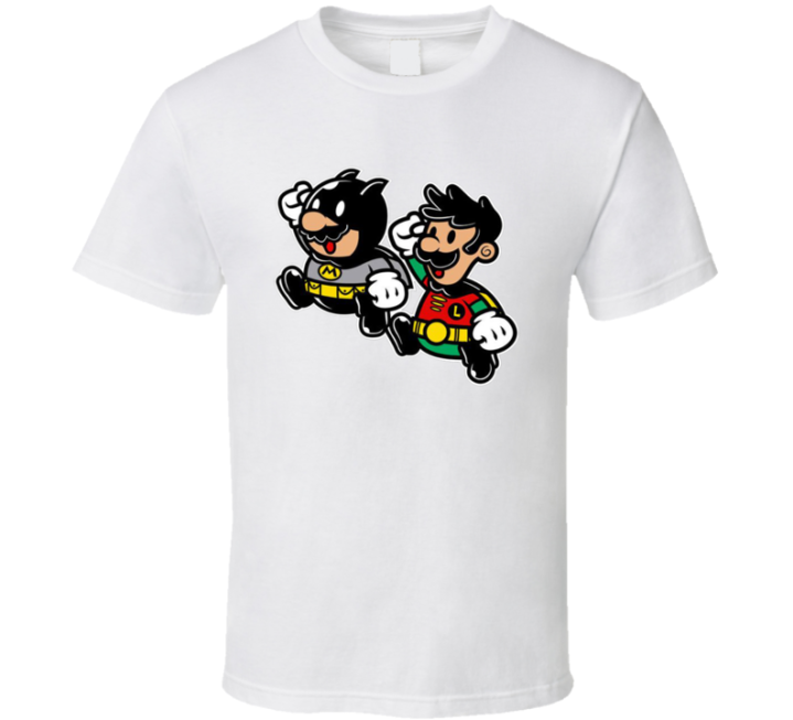 Super Mario Batman Robin Luigi Parody T Shirt