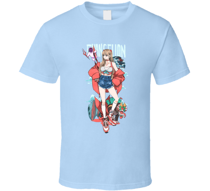 Neon Genesis Evangelion Summer Blue T Shirt