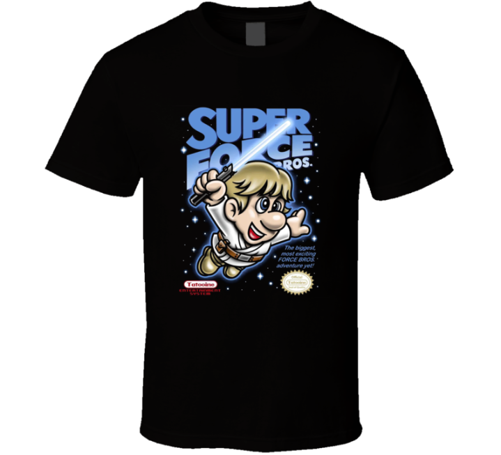 Super Force Luke Star Wars Mario Parody T Shirt