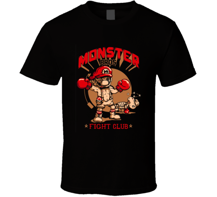 Monster Bros Fight Club Mario Parody T Shirt