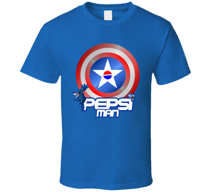 Pepsi Man Captain America Cola Soda Parody T Shirt