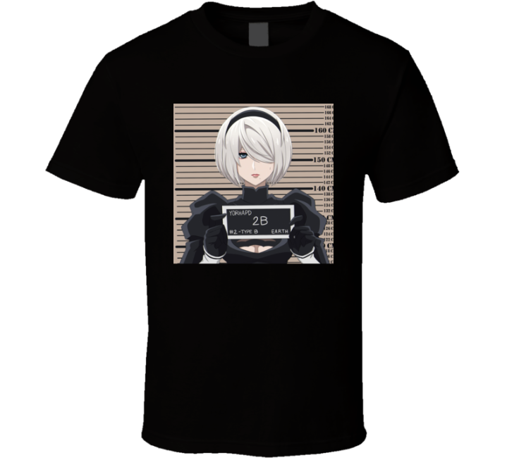 Nier Automata Mugshot Yorha Pd Parody T Shirt