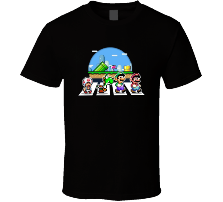 Super Mario Abbey Road Parody T Shirt