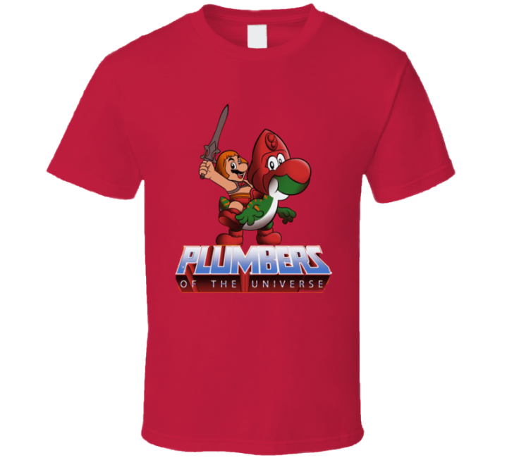 Mario Plumbers Of The Universe He-man Parody T Shirt