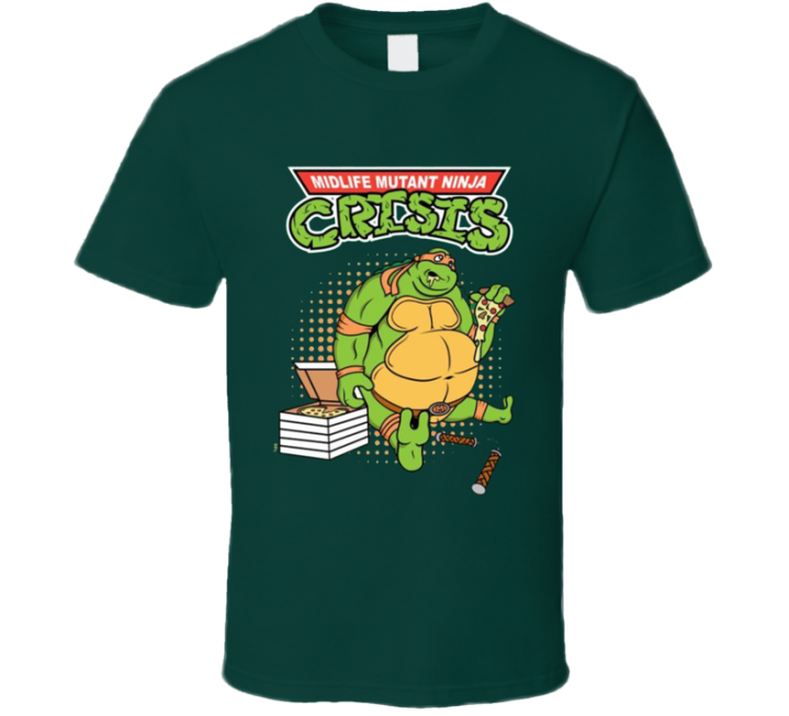 Midlife Mutant Ninja Crisis Teenage Turtles Parody T Shirt